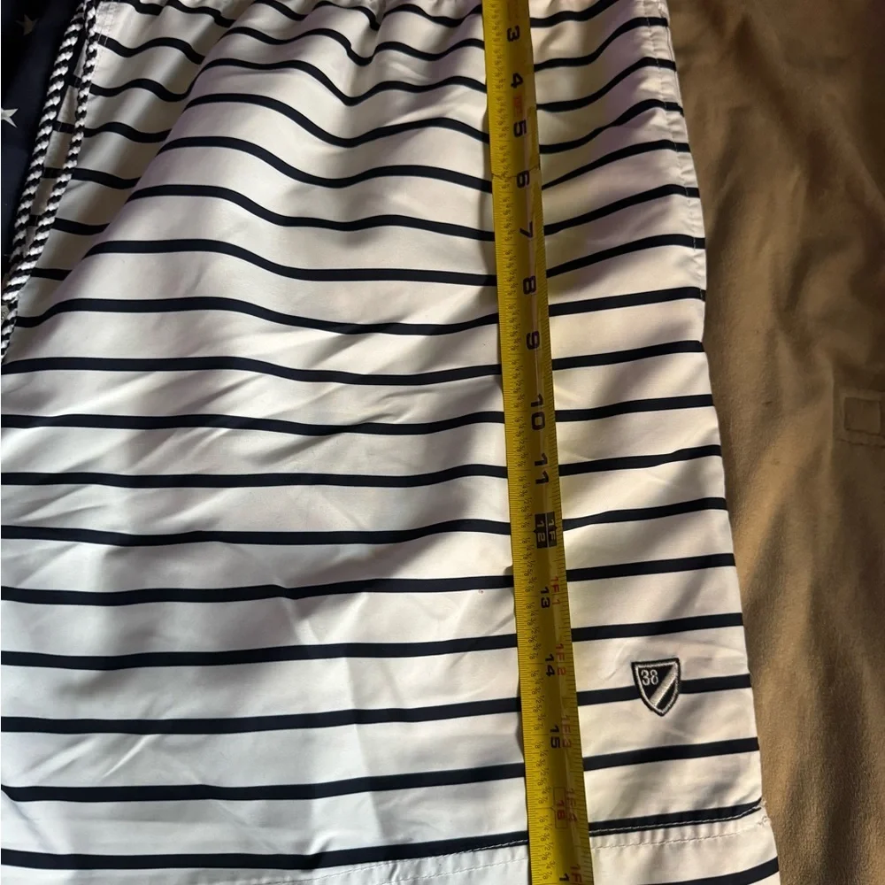 Cremieux Nautical Star and Stripe Men's Swim Shorts - Navy and White